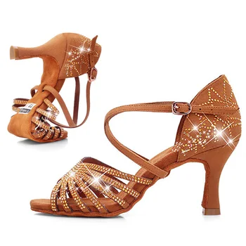 USHINE Kakovosti Ženske Nosorogovo Dvorana Plesne Čevlje latinsko Salsa Uspešnosti Plesne Čevlje Zapatos De Mujer