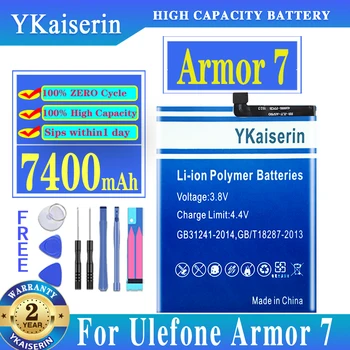 YKaiserin 7400mAh Mobilnega Telefona Baterije za Ulefone Oklep 7 Armor7 Za 6,3 Palčni Baterije