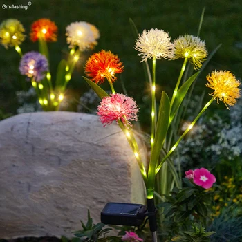 5 Glavo Sončne Regrat Cvetje Svetlobo Sončno Energijo Vrt Lanpscape Svetilke Na Prostem Nepremočljiva Travnik Pot Svetlobe Dekor Dvorišču