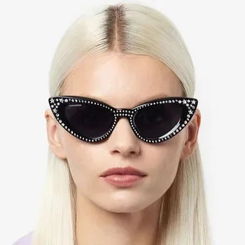 2023 Mačka Oči, sončna Očala Ženske Trikotnik Letnik Očala Ženske Luksuzne blagovne Znamke Očala Gafas De Sol Par Hombre UV400