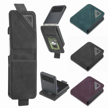 Nov Slog Flip Usnjena torbica Za Samsung Galaxy Ž Flip 4 3 5 G medije flip4 Flip 3 Telefon Primeru Razkošje za Kartico sim Denarnice Zaščitna Vreča Co