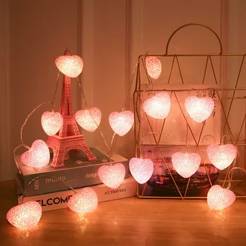 LED Srce Ljubezni Niz Luči za Božič Garland Stranka Božič, Pink Girl Romantične Pravljice Luči Poroka Dekoracija