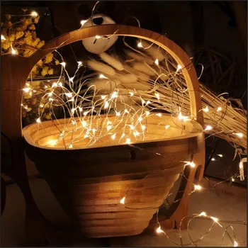 Bakrene Žice Luči LED Zvezdnato Niz Vila Luči Prostem Vrt Počitnice Božično Dekoracijo Garland Poroka Stranka Dekor Luči