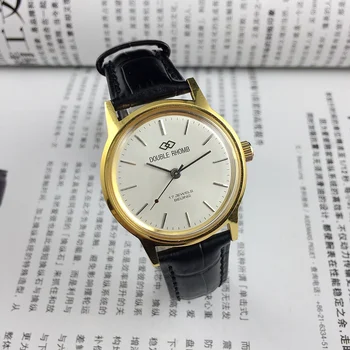 Originalni popis Shuangling blagovne znamke rumeno lupino lak beli obraz ročna mehanska ura s premerom 35 mm