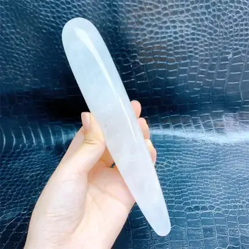 18 cm Naravnega Jasno Quartz Crystal Velike Masaža Penis Palico Gemstone Yoni za Ženske Zdravstvenega Gladko Polirana Reiki Darila