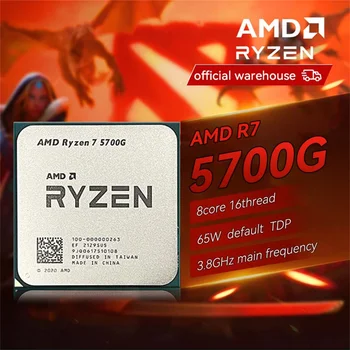 AMD Ryzen 7 5700G CPU Vega 8 Čisto Nov Namizni Igralec Urad R7 5700G 3.8 GHz, 8-Core 16-Nit Integriran Grafični Procesor Žetonov