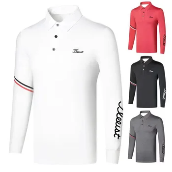 Blagovne znamke Golf Oblačila moška Majica Poletnih Športnih dolg rokav T-shirt Quick Dry Dihanje Polo Majica za Moške