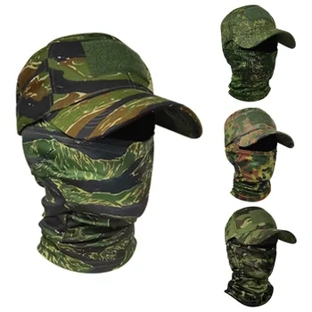 Prikrivanje Taktično Baseball Klobuk Masko 2 Kos Obleko Vojaško Usposabljanje Pribor Skp Prostem Pohodništvo, Ribolov, Lov Šport Klobuki