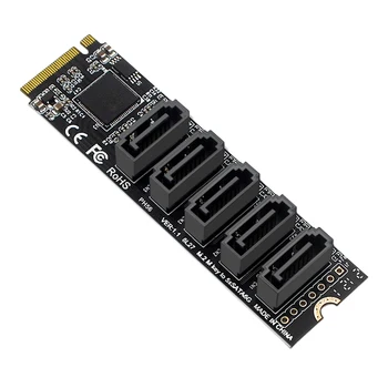M. 2 M-Ključ PCI Express SATA 3.0 Trdi Disk Adapter za Kartico Podporo za Mac OS/Windows /Linux Podpora PM Funkcijo 6Gbps 5 Vrat