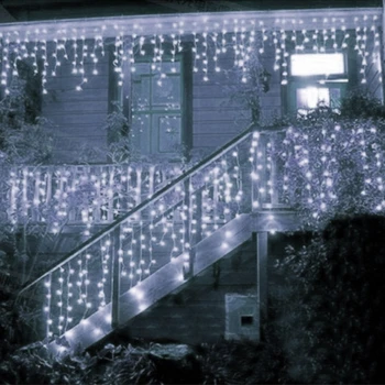 4M/8M/12M/16M//20M Božič Garland LED Ledenica Zavese Niz Razsvetljavo Droop za 0,4-0,6 m Počitnice za Razsvetljavo na Prostem Ulica Dekor