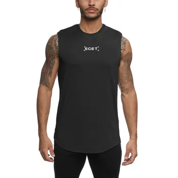 Prikrivanje Teče telovnik majice brez rokavov vrhu rezervoarja Fitnes shirt mens singletnega Bodybuilding trening košarka Športna oblačila