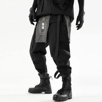 Moda Techwear Hlače Snemljiv Culottes Harajuku Darkwear Ulične Hip Hop Harem Tovora Hlače Joggers Ninja Taktično Hlače