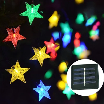 Sončna Zvezda Niz Luči Nepremočljiva Prostem LED Solar Powered Luči Za Teraso, Vrt, Dvorišče Verandi Poroko Dekor