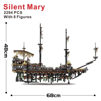 Gradniki Čoln Model Imperial Vodilnih Pirat Tiho Marija Opeke za Otroke Božično Darilo Združljiv 16042 71042