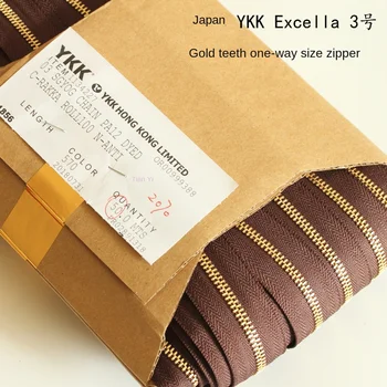 Japonska YKK Excella No. 3 High End Zlati Zob Usmerjena Kodo Zadrgo Ročno Usnjeni Dodatki