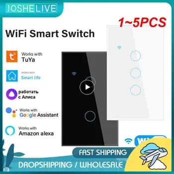 1~5PCS Tuya Smart Življenje Hišnih Doma WiFi Brezžični Daljinski Stensko Stikalo NAS Glasovni Nadzor Touch Senzor LED Luči Stikala Alexa Google
