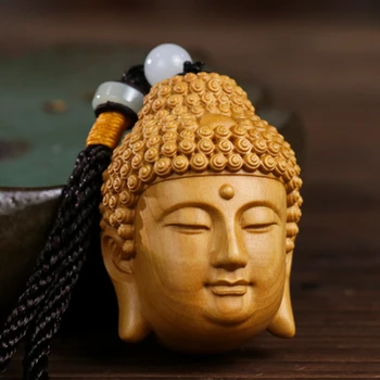 Šimšir carving Shikamoni Veliki dan Buda glavo masivnega lesa, carvinga rezbarije strani pladenj igrajo domače in umetnostne obrti roko kos obesek