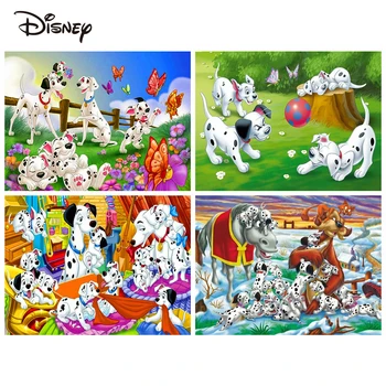 Disney Barvo S Številko Opazila Pes Barve Odrasle Živali Z Okvirjem Oljna slika, Risanka Risanje HandPainted DIY Darilo