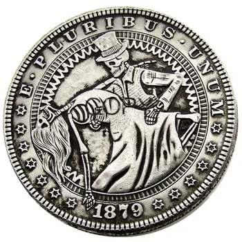 NAS Skitnica 1879 Morgan Dolar Silver Plated Kopijo Kovancev