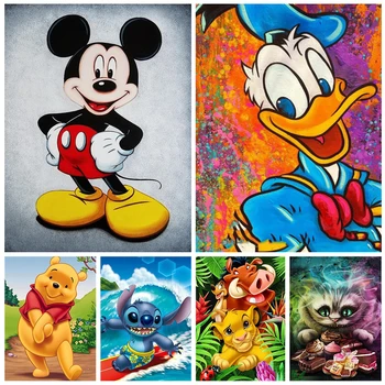 Disney Anime Mickey Mouse, Donald Duck Platno Slikarstvo Otroka Wall Art Slik, Plakatov In Fotografij Za Sobno Dekoracijo Doma