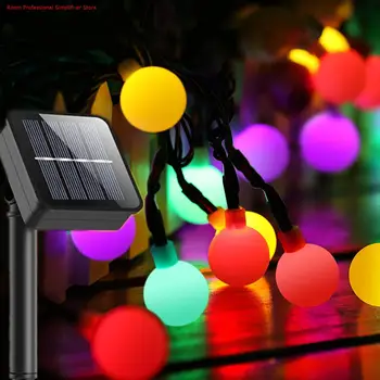 Solarna LED Žogo za Niz Svetlobo na Prostem Vrt Garland Pravljice Niz Luči Pisane Luči Dvorišču Božično zabavo Dekoracijo