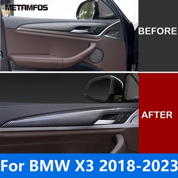 Za BMW X3 SUV 2018-2020 2021 2022 2023 Ogljikovih Vlaken Notranja Vrata Ročaj Skledo naslovnica Stripa Trim Nalepke, Dodatki Avto Styling