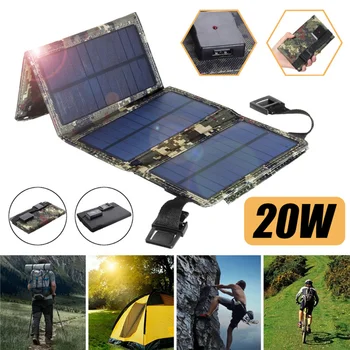 20W Sončne Zložljiva Torba 8W 5V USB Zunanji Mobilni Telefon, Prenosni Solarni Polnilec Polni Penzion