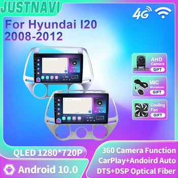 JUSTNAVI QLED Android 10 Za Hyundai I20 2008 2009 2010 2012 Avto Radio Večpredstavnostna GPS Navigacija 2 Din Carplay 4G WIFI, Predvajalnik