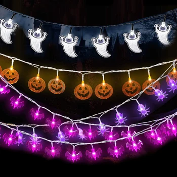 3 v 1 Halloween Niz LED Luči Vijolično Bat Bela Duha Oranžne Buče kot Nalašč Za noč Čarovnic v Zaprtih prostorih ali na Prostem Odlikovanja